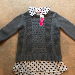NWT-Girls sweater/shirt combo